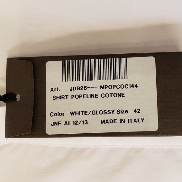 New - "JO NO FUI" White Button-down Shirt SIZE 42 - Picture 4 of 6